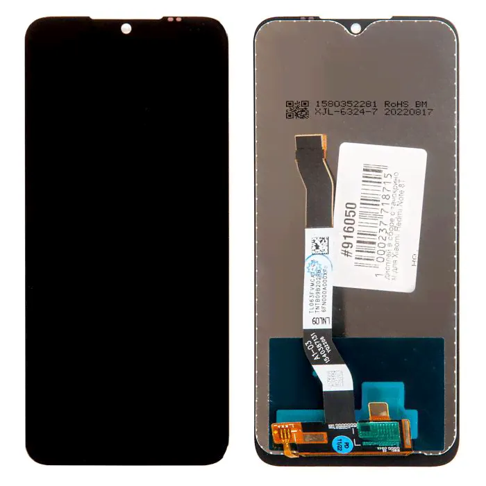 Redmi Note 8T Дисплей в сборе с тачскрином для Xiaomi Redmi Note 8T HQ, черный