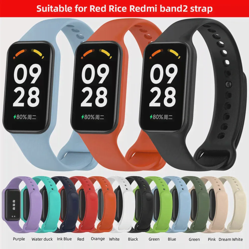 Ремешок для часов Redmi Band2 из Дышащего Силикона, Удобная Водонепроницаемая Замена, Спортивный Браслет, Аксессуары для Смарт-часов